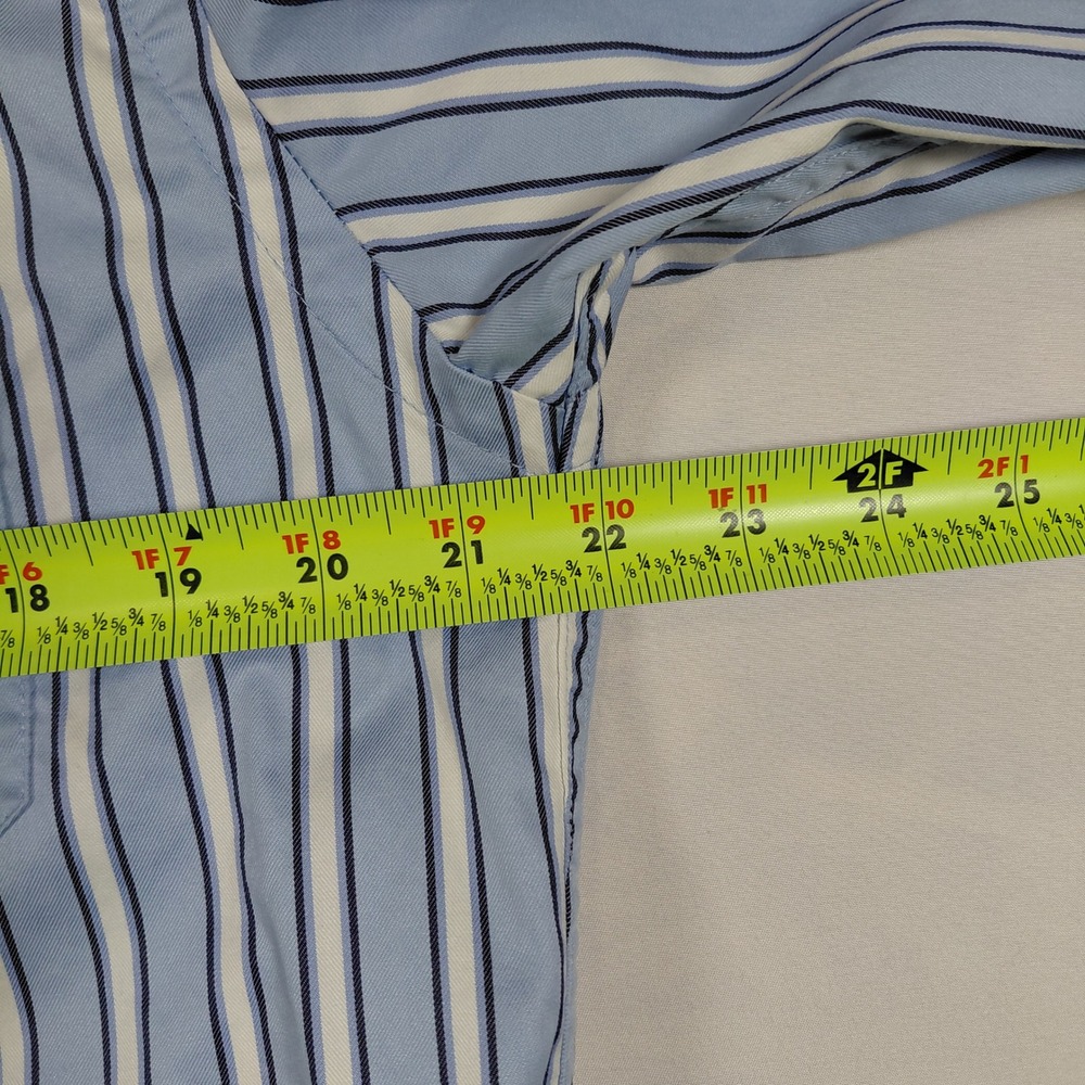 Ezra Fitch Abercrombie & Fitch Mens Large Blue Striped Long Sleeve Button Down - Picture 9 of 12